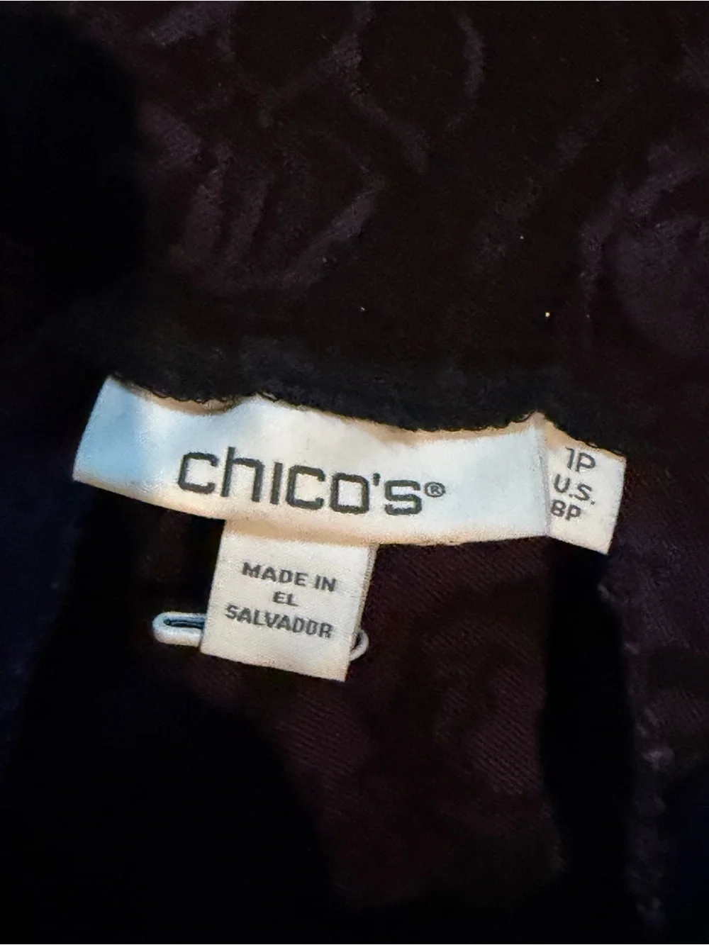 Chico's Black & Purple Floral Cropped Pants